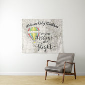 Reis met hete luchtballon Baby Shower Wandkleed (In Situ (horizontaal))