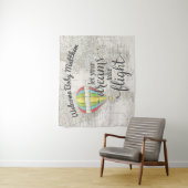 Reis met hete luchtballon Baby Shower Wandkleed (In situ)