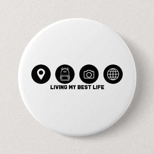 Reis mijn beste leven ronde button 7,6 cm (Voorkant)