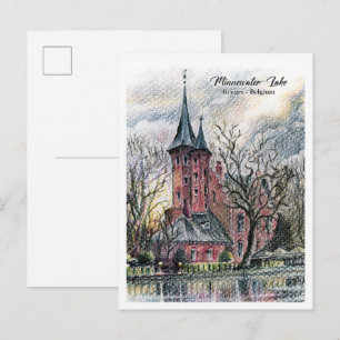 Reis Minnewater Meer in Brugge België Briefkaart