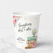 Reis Miss naar Mrs Adventure Floral Vrijgezellenfe Papieren Bekers (Voorkant)