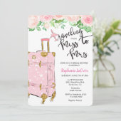 Reis Miss naar Mrs Bridal Shower Uitnodiging (Staand voorkant)