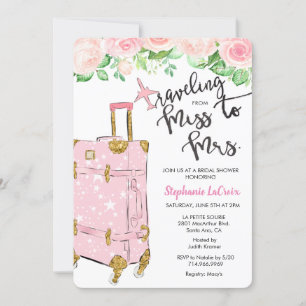 Reis Miss naar Mrs Bridal Shower Uitnodiging