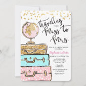 Reis Miss naar Mrs. Bruiloft Feest Uitnodiging (Voorkant)