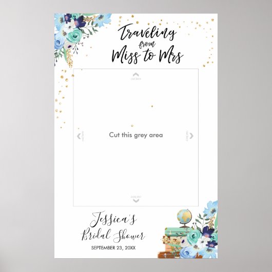 Reis Miss naar Mrs Foto Prop Booth Frame Poster (Voorkant)