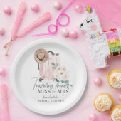Reis Miss naar Mrs Roze Koffer Bruidsfeest Papieren Bordje (Feest)