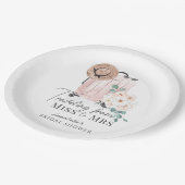 Reis Miss naar Mrs Roze Koffer Bruidsfeest Papieren Bordje (Gekanteld)