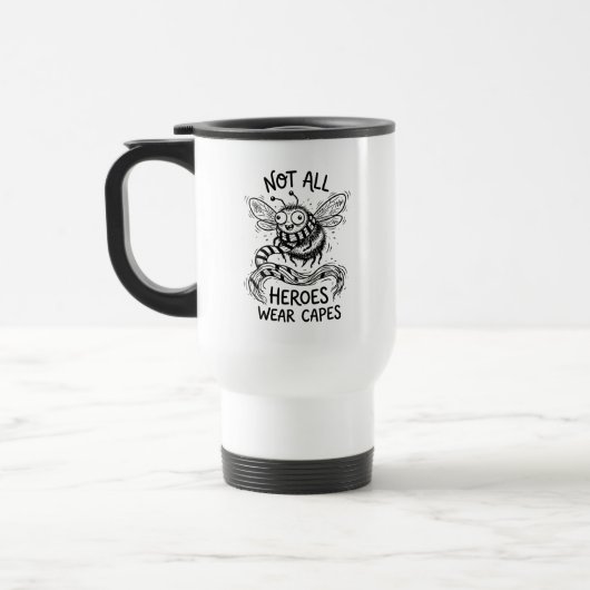 Reis mok Commuter Fuel met ontwerp Grumpy Bee (Links)