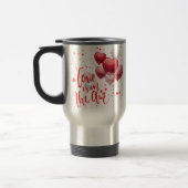 Reis mok met gepersonaliseerde tekst 'Liefde Is In (Links)
