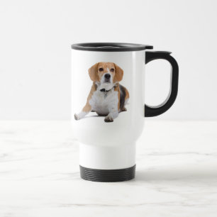 Reis mok van roestvrij staal met Love Beagles