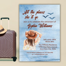 reis na pensionering alle plaatsen vrouw aquarel