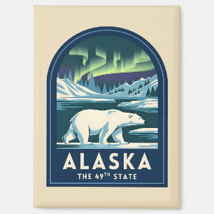 Reis naar Alaska Noordelijke Licht Polar Beer Oude Magneet
