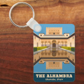 Reis naar Alhambra Granada Spanje Retro Scène Sleutelhanger (Voorkant)