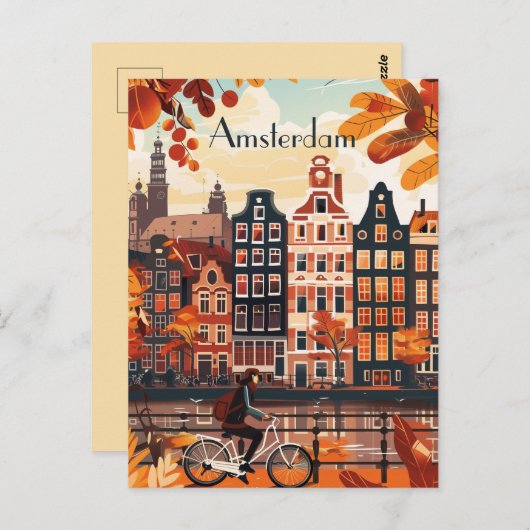 Reis naar Amsterdam Briefkaart (Voorkant / Achterkant)