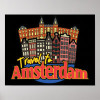 Reis naar Amsterdam Nederland Retro