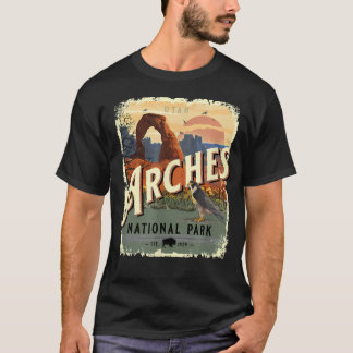 Reis naar Arches National Park Moab Utah Oude Stij T-shirt