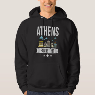 Reis naar Athene Griekenland Stadskaart Skyline Hoodie