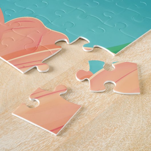 Reis naar Barbados klassieke reisposter Legpuzzel (Zijkant)