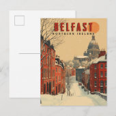 Reis naar Belfast in de winter Vintage Briefkaart (Voorkant / Achterkant)
