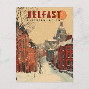 Reis naar Belfast in de winter Vintage Briefkaart