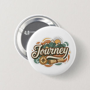 Reis naar bergen & avontuur typografie  ronde button 5,7 cm