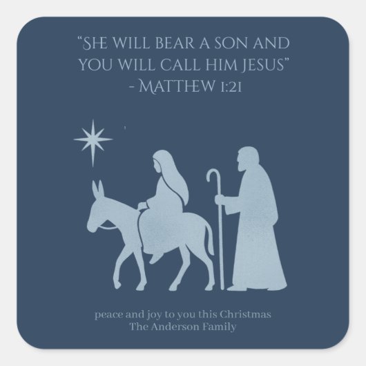 Reis naar Bethlehem sticker – Maria en Jozef  (Voorkant)