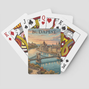 Reis naar Boedapest aan de Donau Pokerkaarten