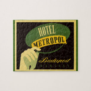 Reis naar Boedapest Hongarije vintage badrantsoenh Legpuzzel