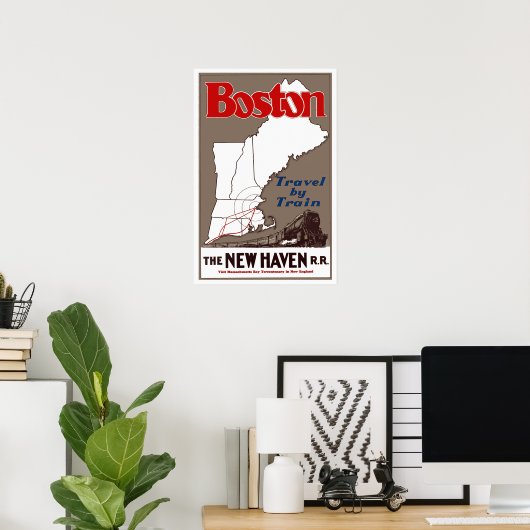  reis naar Boston New England Poster (Thuiskantoor)
