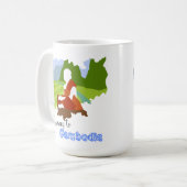 Reis naar Cambodja Kaart met Monnik Koffiemok (Voorkant links)