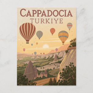 Reis naar Cappadocië in vintage stijl Briefkaart