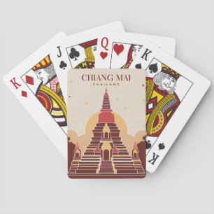 Reis naar Chiang Mai Thailand Vector Grafiek Pokerkaarten