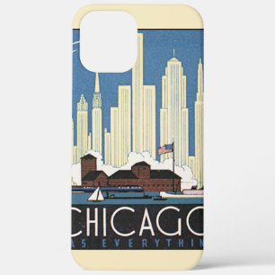 Reis naar Chicago Illinois wolkenkrabber Silhouett iPhone 12 Pro Max Hoesje