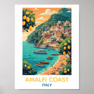 Reis naar citroenboomgaard aan de Amalfi-kust Ital Poster