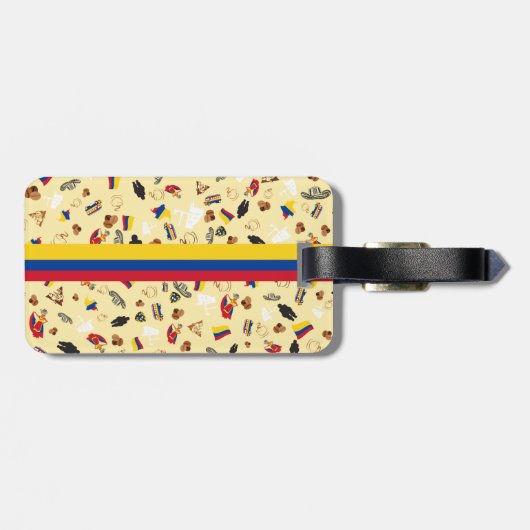 Reis naar Colombia - beroemde artikelen Bagagelabel (Achterkant horizontaal)