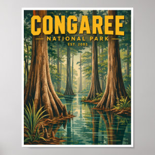 Reis naar Congaree National Park in vergeten tijde Poster