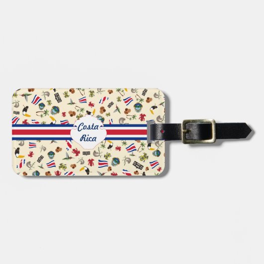 Reis naar Costa Rico om te verkennen Bagagelabel (Voorkant horizontaal)