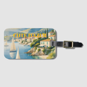 Reis naar Cote D'Azur in vintage stijl Frans Bagagelabel