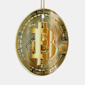 Reis naar Cryptocurrency Chic: Bitcoin Elegance Keramisch Ornament (Rechts)