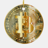 Reis naar Cryptocurrency Chic: Bitcoin Elegance Keramisch Ornament (Achterkant)