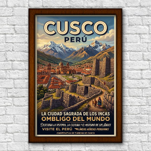 Reis naar Cusco, Peru in de jaren 60 Poster
