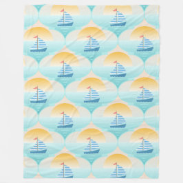Reis naar de Beach Sailor Boat Fleece Deken