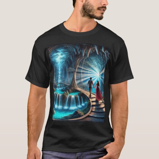 Reis naar de Crystal Cave: pad door Cenote T-shirt (Voorkant)