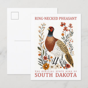 Reis naar de halsbandfazant van North Dakota Briefkaart
