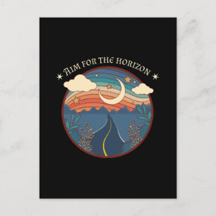 Reis naar de horizon natuur roadtrip briefkaart