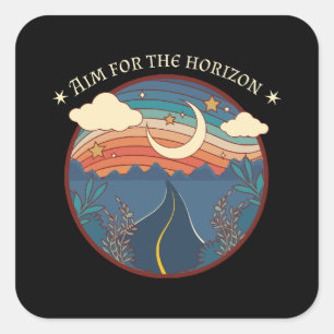 Reis naar de horizon natuur roadtrip vierkante sticker