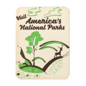 Reis naar de nationale parken van Amerika vintage Magneet (Verticaal)