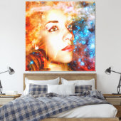 Reis naar de sterren canvas afdruk (Insitu (Slaapkamer))