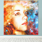 Reis naar de sterren canvas afdruk (Insitu (Houten vloer))