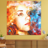 Reis naar de sterren canvas afdruk (Insitu (Woonkamer))